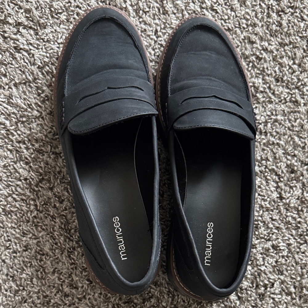 Maurices Classic Black Slip-On Loafers. Size 11